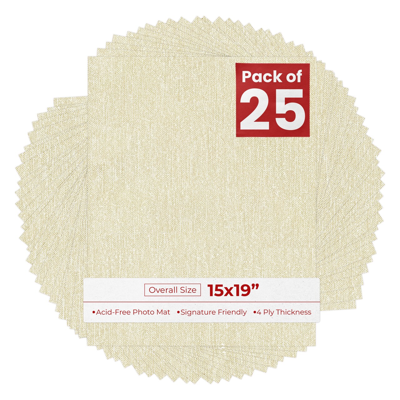 Off White Canvas 15x19 Uncut Mat Board - Blank Sheets, No Opening